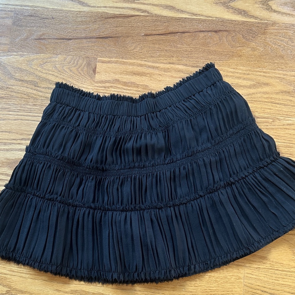 Theory Elegant Black Pleated Mini Skirt - Picture 3 of 6